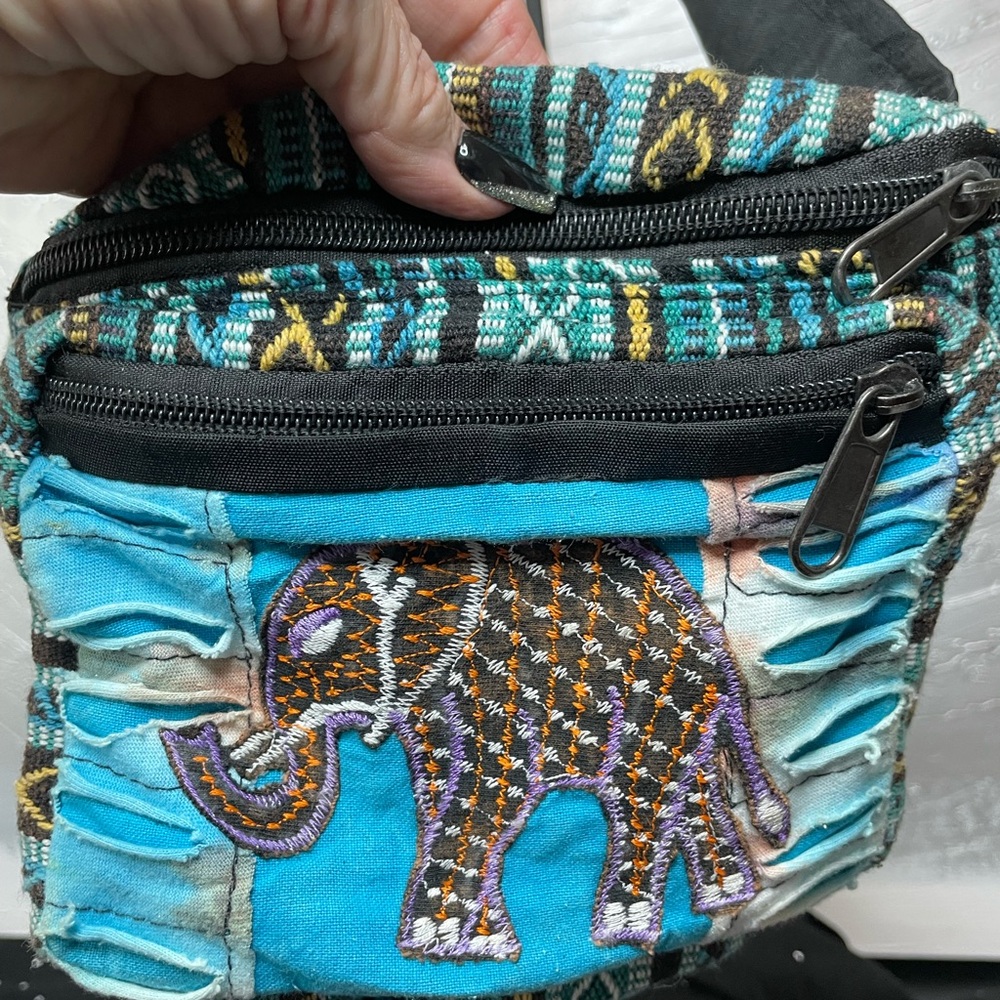 Colorful Elephant Embroidered Women's Bag